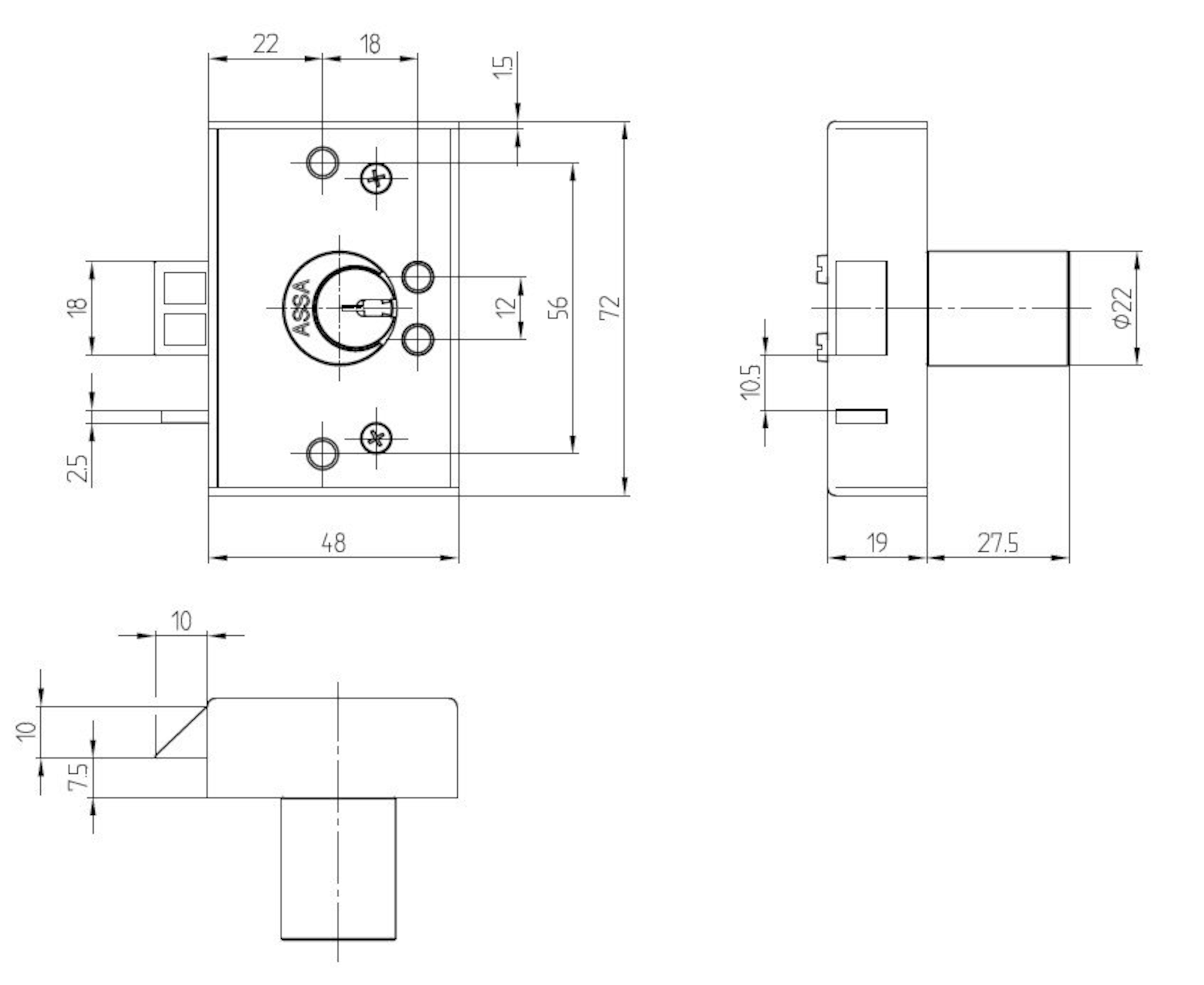LK1596 Skaplås | ASSA ABLOY